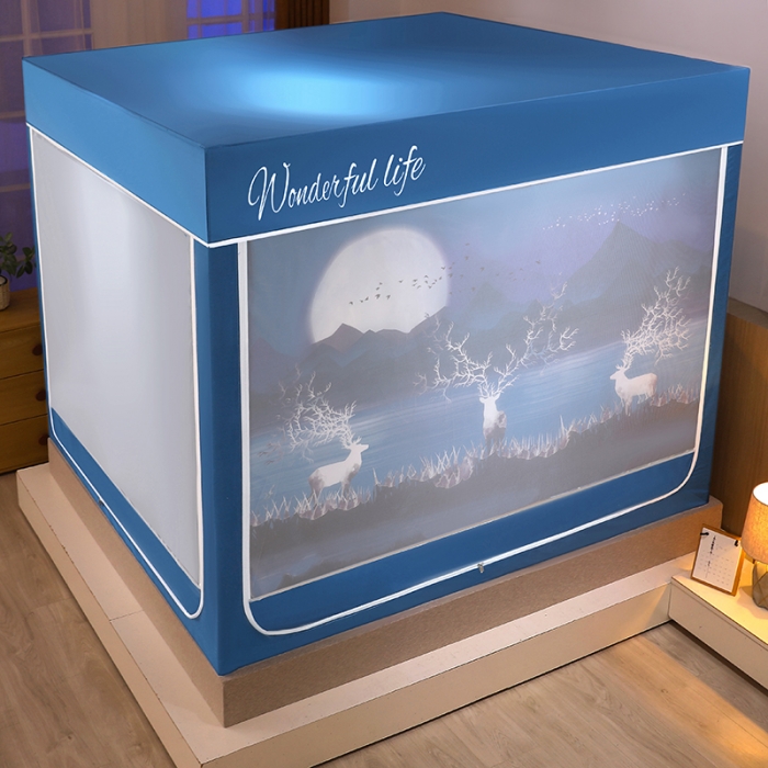 91家纺网 家纺一手货源 找家纺 迪凡保罗2022新款5845大版数码印花遮光帘蚊帐 北欧风情