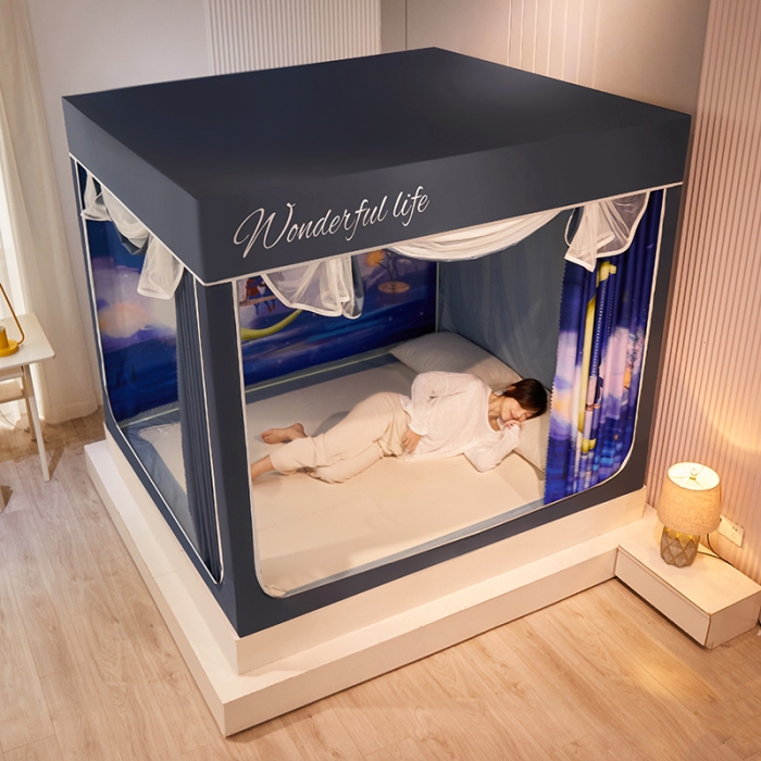 91家纺网 家纺一手货源 找家纺 迪凡保罗2022新款5845大版数码印花遮光帘蚊帐 流星雨