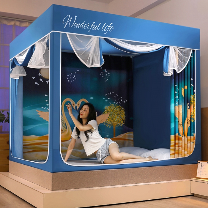 91家纺网 家纺一手货源 找家纺 迪凡保罗2022新款5845大版数码印花遮光帘蚊帐 求爱