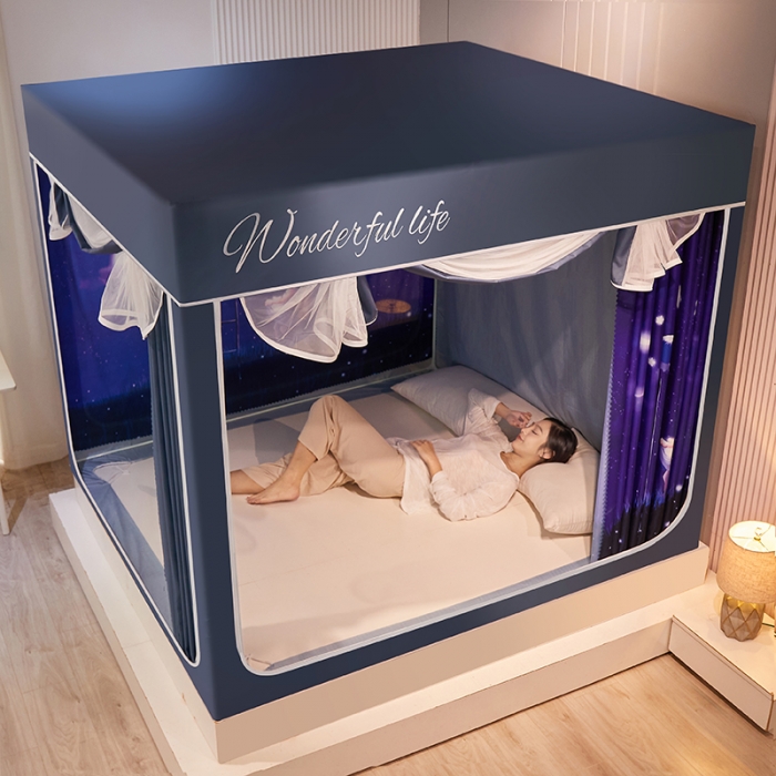 91家纺网 家纺一手货源 找家纺 迪凡保罗2022新款5845大版数码印花遮光帘蚊帐 徒手摘星