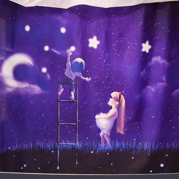 91家纺网 家纺一手货源 找家纺 迪凡保罗2022新款5845大版数码印花遮光帘蚊帐 徒手摘星