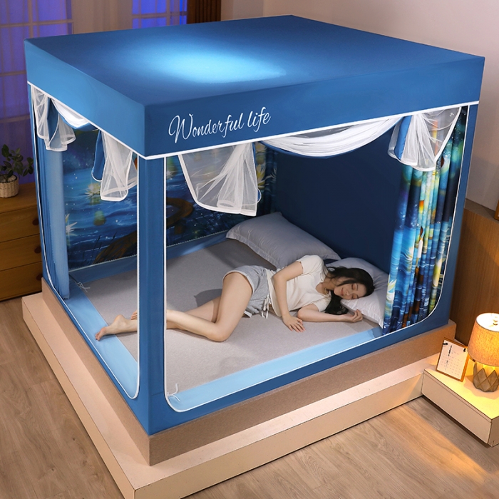 91家纺网 家纺一手货源 找家纺 迪凡保罗2022新款5845大版数码印花遮光帘蚊帐 许愿灯