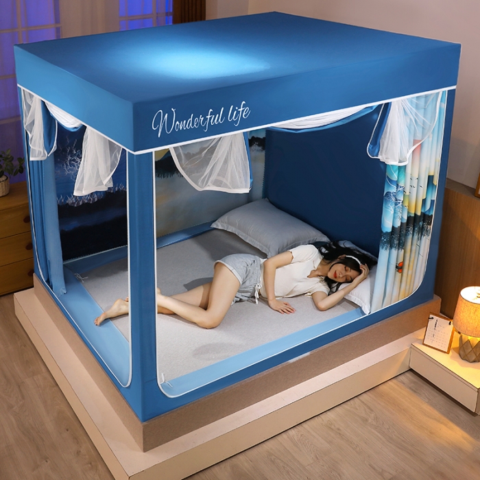 91家纺网 家纺一手货源 找家纺 迪凡保罗2022新款5845大版数码印花遮光帘蚊帐 忆江南