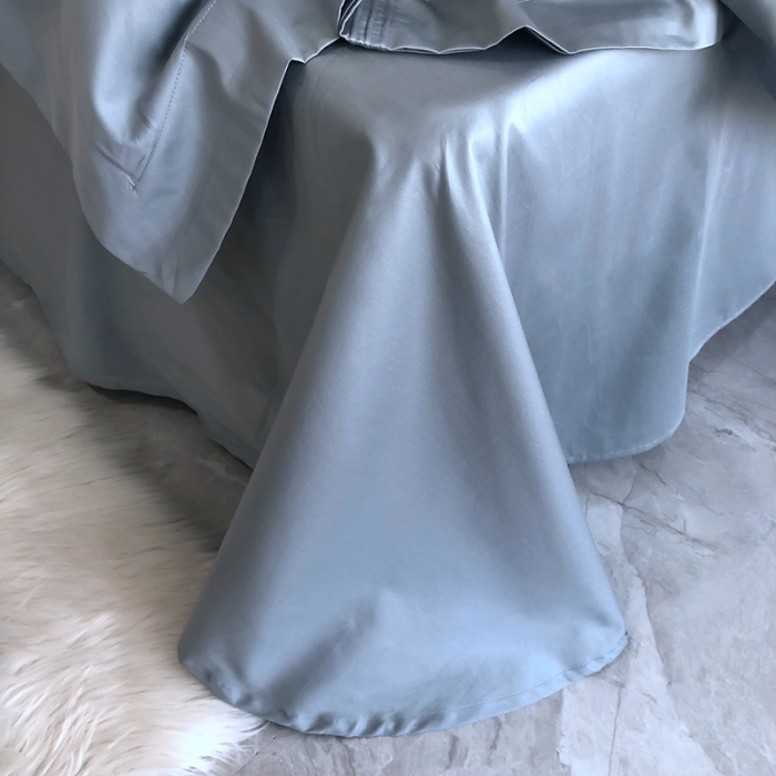 91家纺网 家纺一手货源 找家纺 馨蕊 2022新款100支长绒棉四件套-简系列 简-灰湖绿