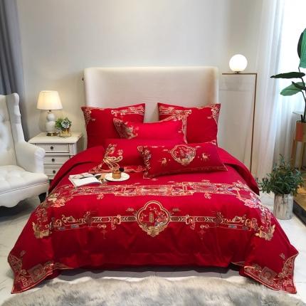 馨蕊 2022新款全棉提花四件套140支幸福美满