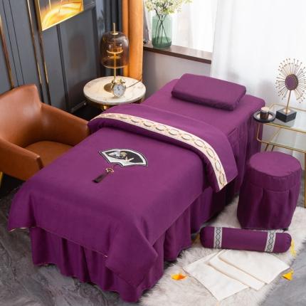 贝织梦家纺 2021新款雪芙尼美容床罩系列套件-中国风 中国风-紫