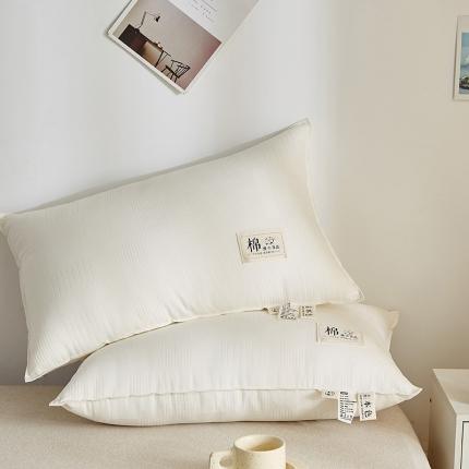 91家纺网 家纺一手货源 找家纺 昕科 2022新款A类生态原棉大豆舒睡双针枕芯枕头 双针白（48×74cm）