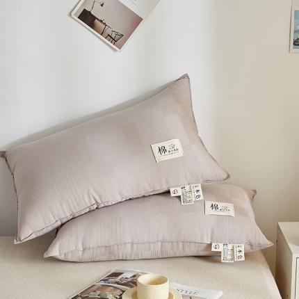 91家纺网 家纺一手货源 找家纺 昕科 2022新款A类生态原棉大豆舒睡双针枕芯枕头 双针紫（48×74cm）