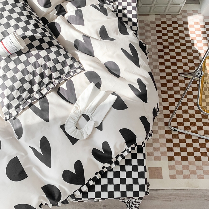 91家纺网 家纺一手货源 找家纺 澳萝拉 2022新款全棉印花花边四件套 点点心动