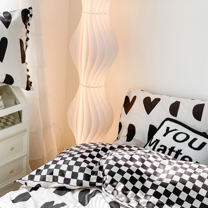 91家纺网 家纺一手货源 找家纺 澳萝拉 2022新款全棉印花花边四件套 点点心动