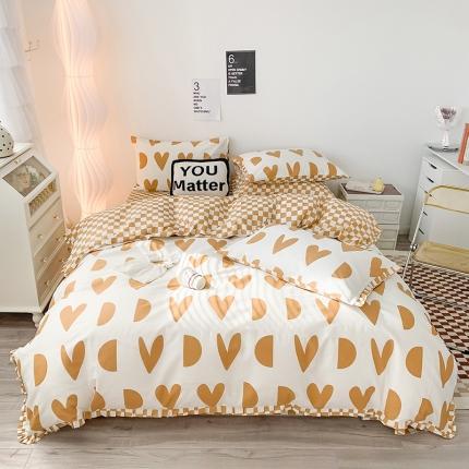 91家纺网 家纺一手货源 找家纺 澳萝拉 2022新款全棉印花花边四件套 萌系甜心