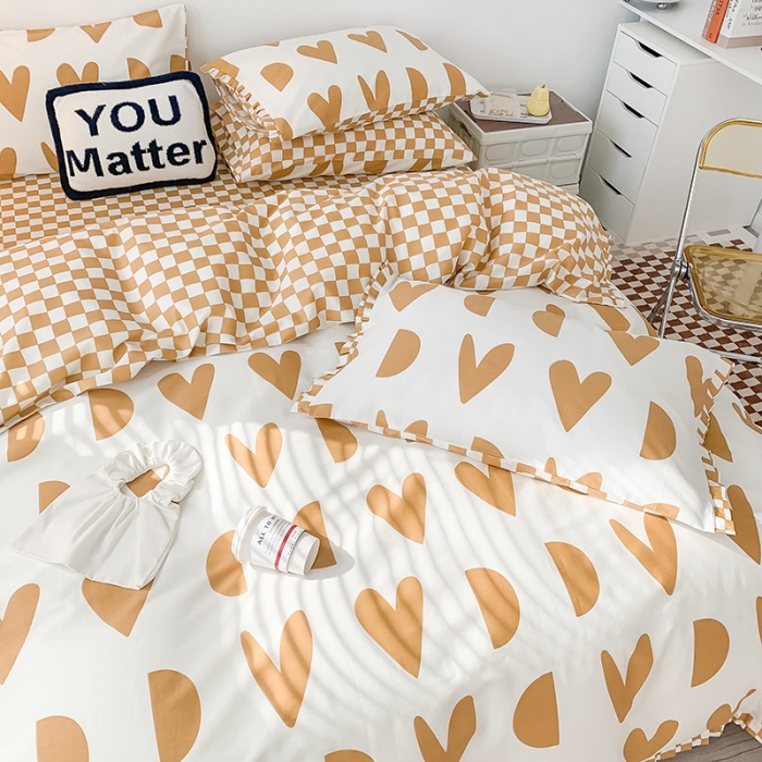 91家纺网 家纺一手货源 找家纺 澳萝拉 2022新款全棉印花花边四件套 萌系甜心