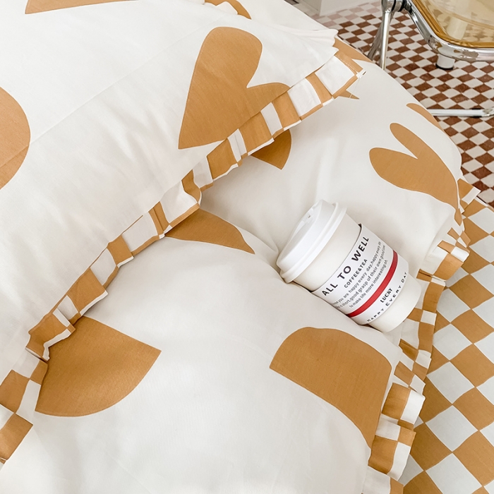 91家纺网 家纺一手货源 找家纺 澳萝拉 2022新款全棉印花花边四件套 萌系甜心