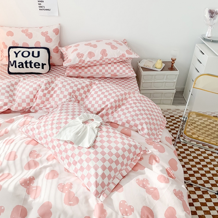 91家纺网 家纺一手货源 找家纺 澳萝拉 2022新款全棉印花花边四件套 心动初恋