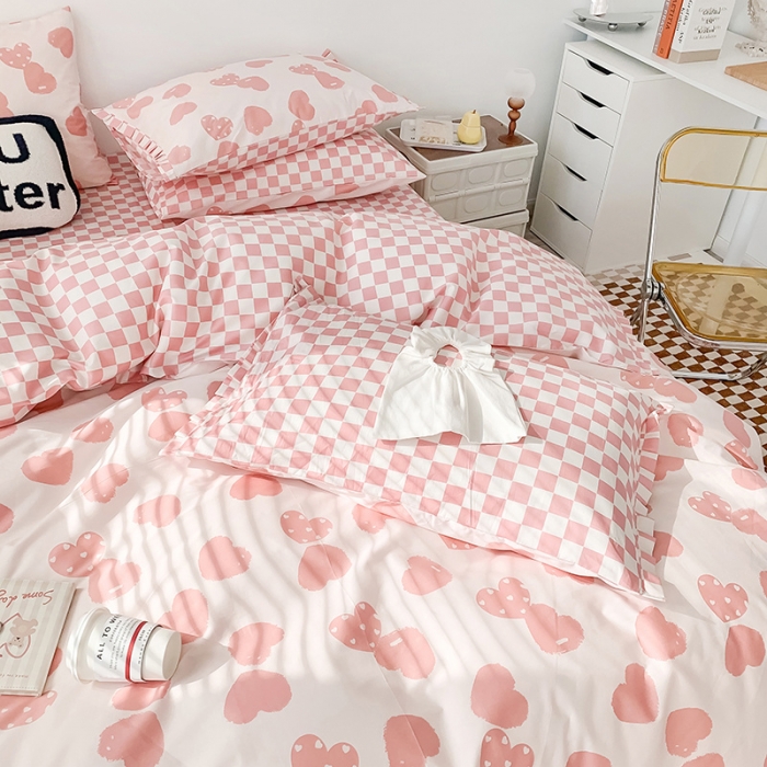 91家纺网 家纺一手货源 找家纺 澳萝拉 2022新款全棉印花花边四件套 心动初恋