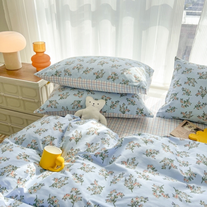 91家纺网 家纺一手货源 找家纺 感遇家纺 2022新款全棉印花四件套 花晓