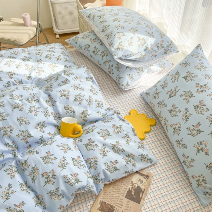 91家纺网 家纺一手货源 找家纺 感遇家纺 2022新款全棉印花四件套 花晓