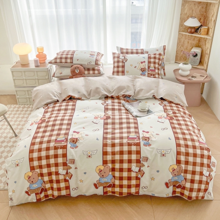 91家纺网 家纺一手货源 找家纺 感遇家纺 2022新款全棉印花四件套 熊先生