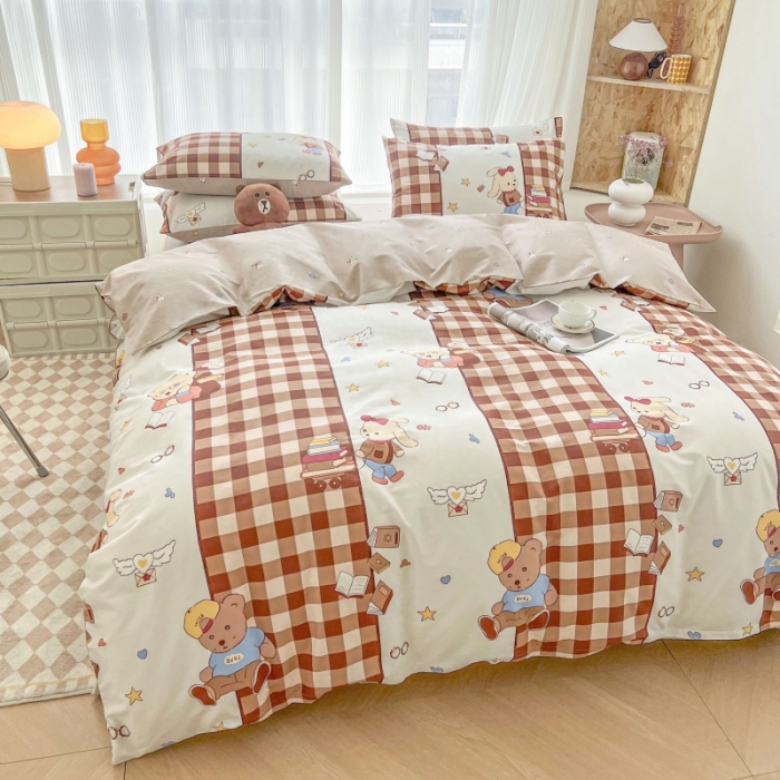 91家纺网 家纺一手货源 找家纺 感遇家纺 2022新款全棉印花四件套 熊先生