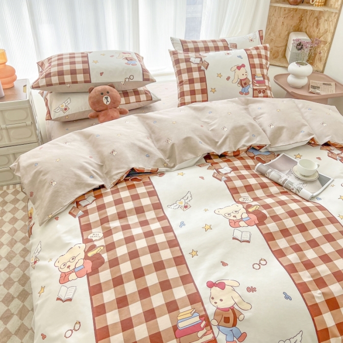 91家纺网 家纺一手货源 找家纺 感遇家纺 2022新款全棉印花四件套 熊先生