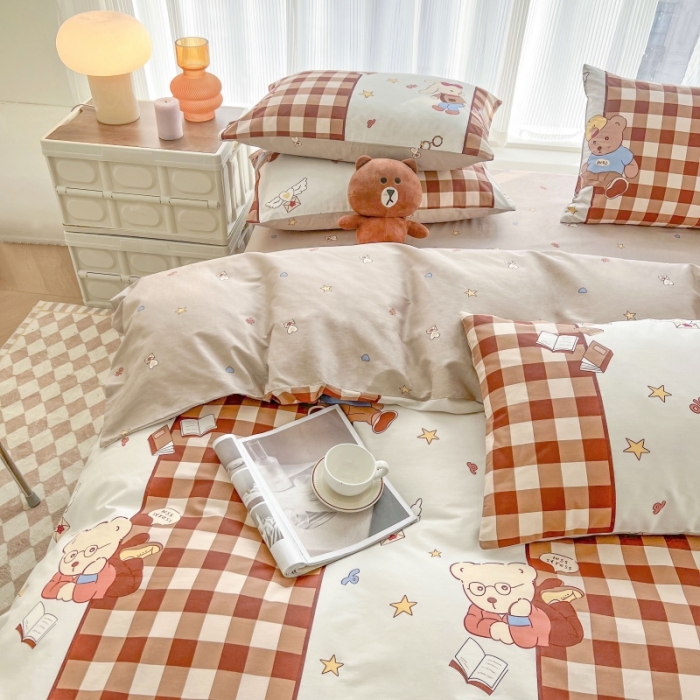 91家纺网 家纺一手货源 找家纺 感遇家纺 2022新款全棉印花四件套 熊先生