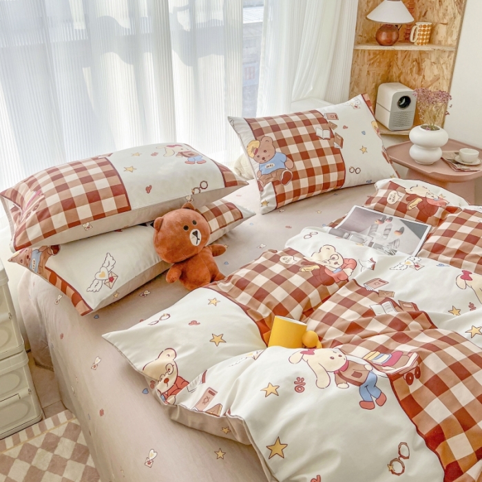 91家纺网 家纺一手货源 找家纺 感遇家纺 2022新款全棉印花四件套 熊先生