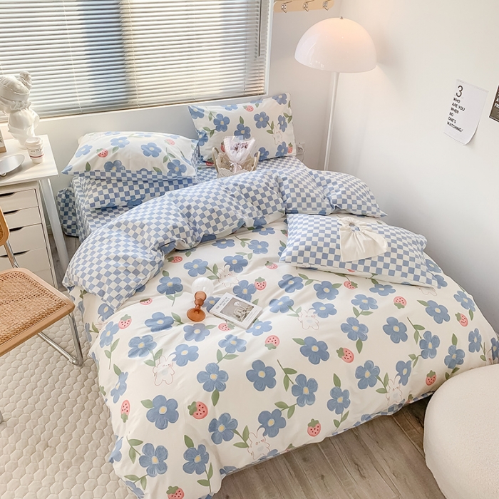 91家纺网 家纺一手货源 找家纺 澳萝拉 2023新款全棉印花四件套会员减5元 草莓花园