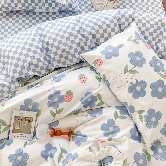 91家纺网 家纺一手货源 找家纺 澳萝拉 2023新款全棉印花四件套会员减5元 草莓花园