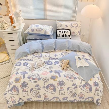 澳萝拉 2023新款全棉印花四件套会员减5元 快乐星球