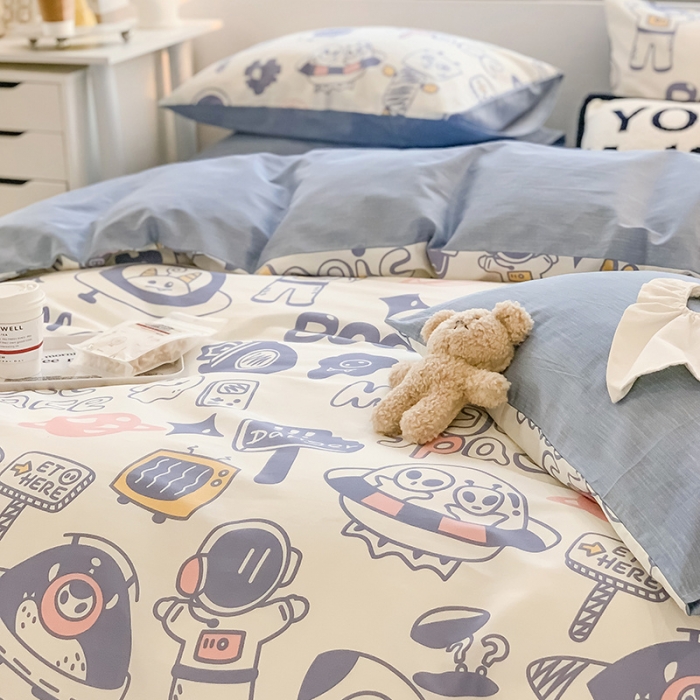 91家纺网 家纺一手货源 找家纺 澳萝拉 2023新款全棉印花四件套会员减5元 快乐星球