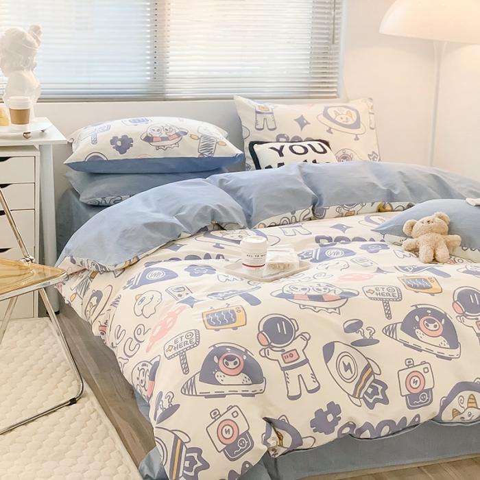 91家纺网 家纺一手货源 找家纺 澳萝拉 2023新款全棉印花四件套会员减5元 快乐星球