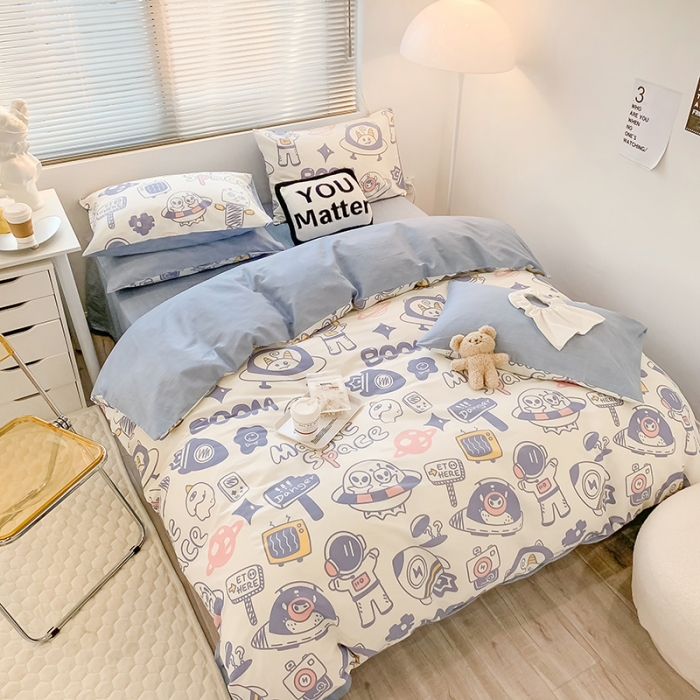 91家纺网 家纺一手货源 找家纺 澳萝拉 2023新款全棉印花四件套会员减5元 快乐星球