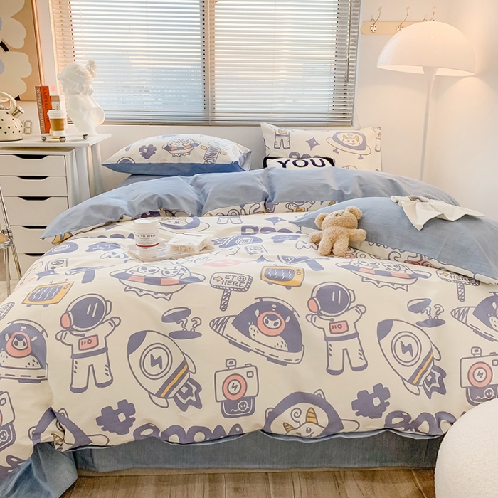 91家纺网 家纺一手货源 找家纺 澳萝拉 2023新款全棉印花四件套会员减5元 快乐星球