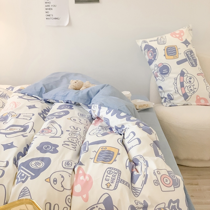 91家纺网 家纺一手货源 找家纺 澳萝拉 2023新款全棉印花四件套会员减5元 快乐星球