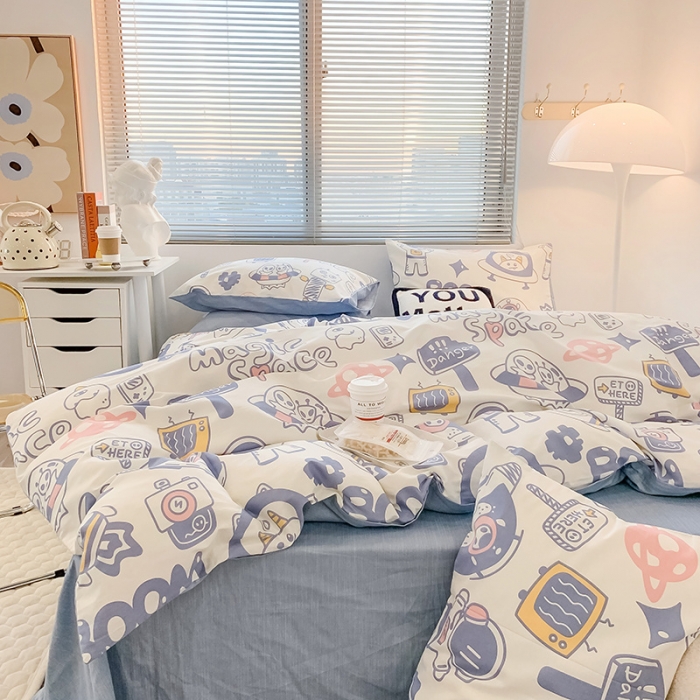 91家纺网 家纺一手货源 找家纺 澳萝拉 2023新款全棉印花四件套会员减5元 快乐星球