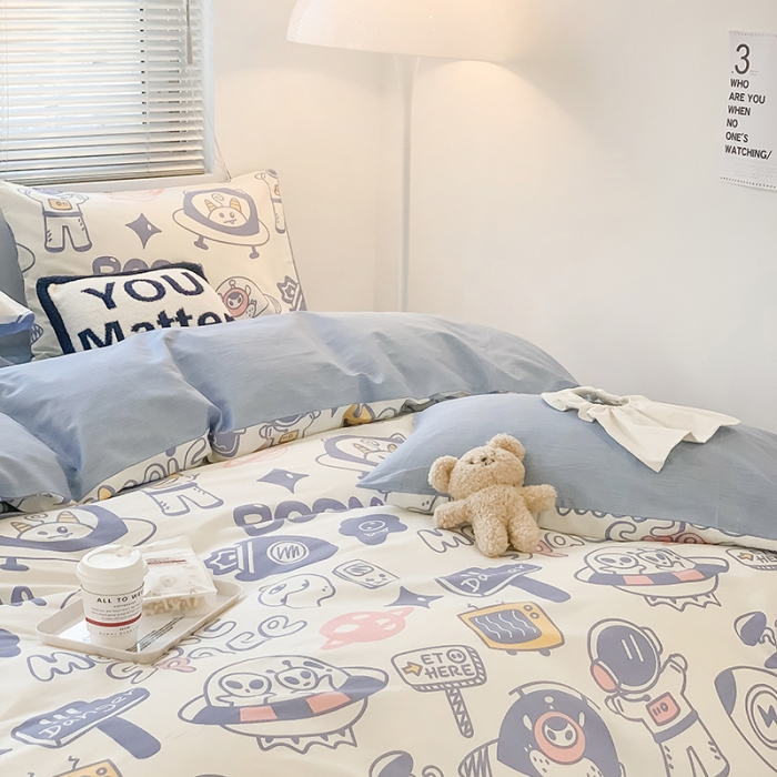 91家纺网 家纺一手货源 找家纺 澳萝拉 2023新款全棉印花四件套会员减5元 快乐星球