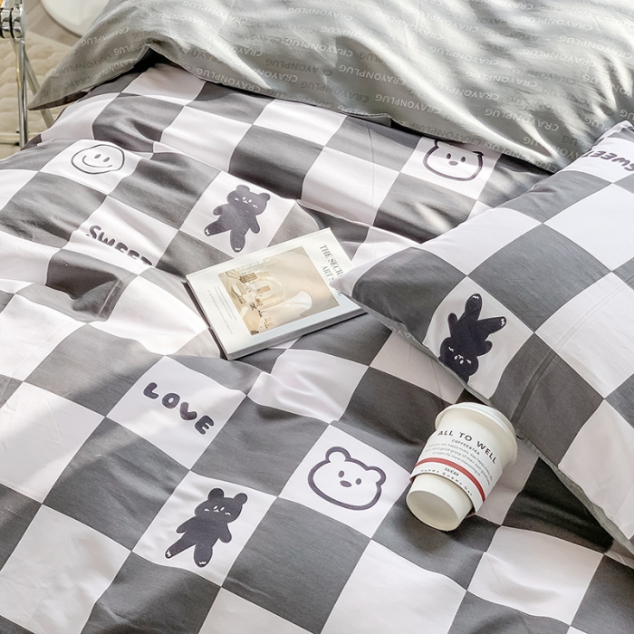 91家纺网 家纺一手货源 找家纺 澳萝拉 2023新款全棉印花四件套会员减5元 时尚熊