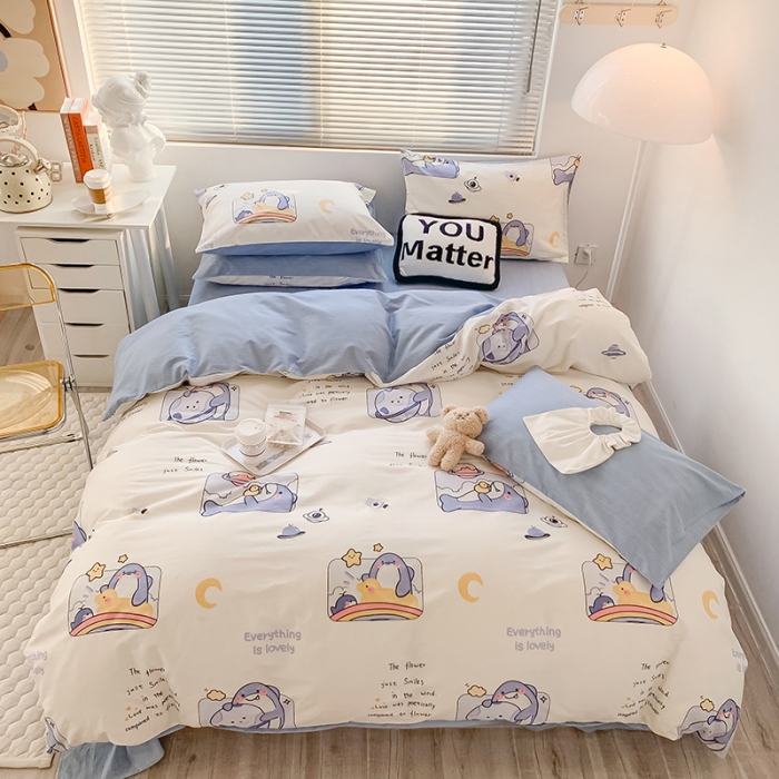 91家纺网 家纺一手货源 找家纺 澳萝拉 2023新款全棉印花四件套会员减5元 贪吃鲨