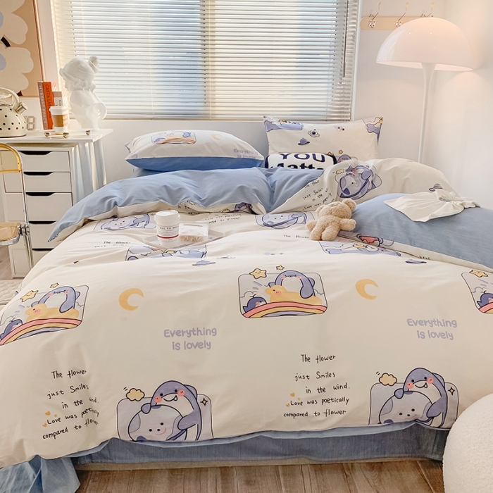 91家纺网 家纺一手货源 找家纺 澳萝拉 2023新款全棉印花四件套会员减5元 贪吃鲨