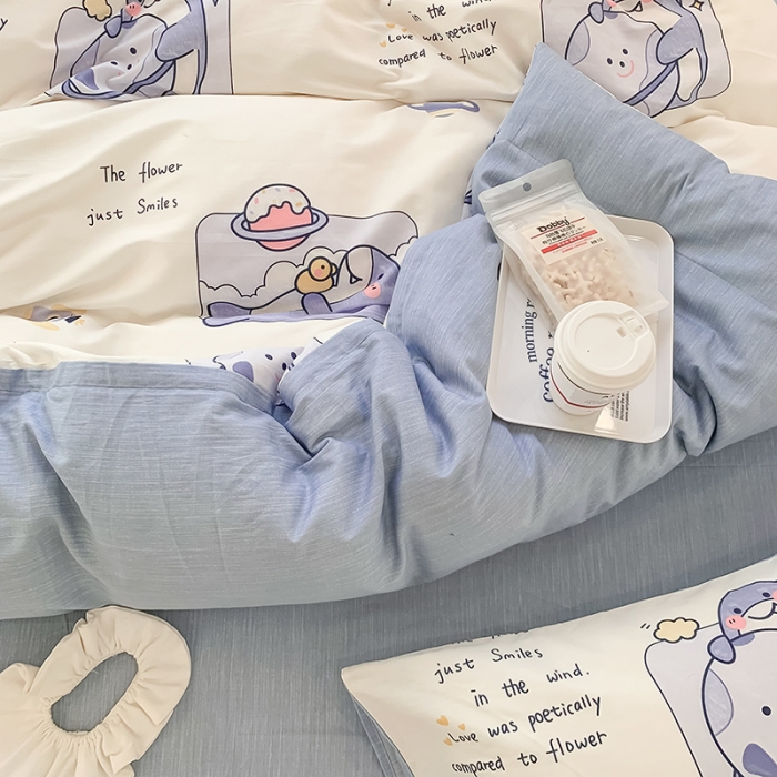 91家纺网 家纺一手货源 找家纺 澳萝拉 2023新款全棉印花四件套会员减5元 贪吃鲨