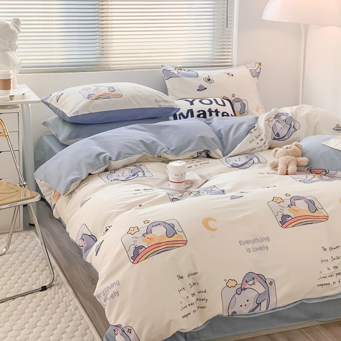 91家纺网 家纺一手货源 找家纺 澳萝拉 2023新款全棉印花四件套会员减5元 贪吃鲨