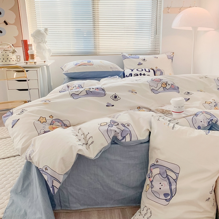 91家纺网 家纺一手货源 找家纺 澳萝拉 2023新款全棉印花四件套会员减5元 贪吃鲨