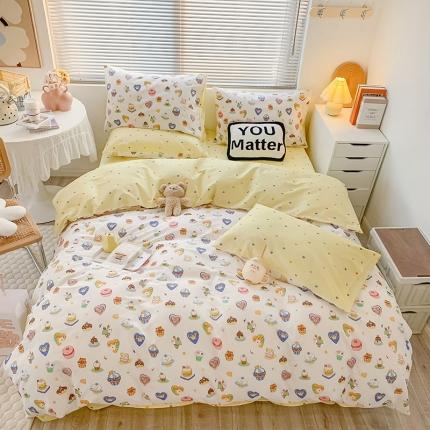 澳萝拉 2023新款全棉印花四件套会员减5元 甜心花园