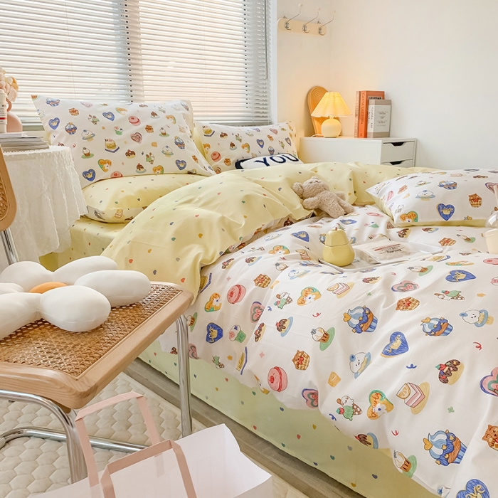 91家纺网 家纺一手货源 找家纺 澳萝拉 2023新款全棉印花四件套会员减5元 甜心花园