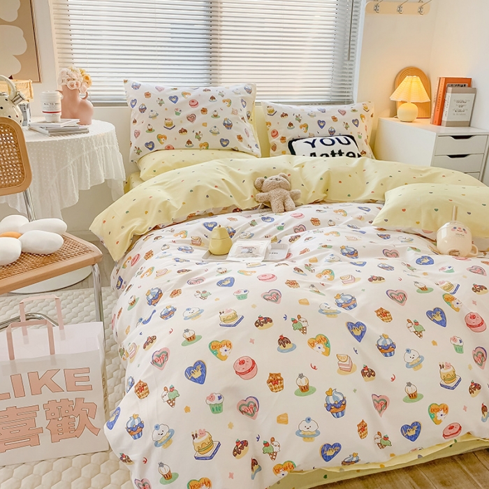 91家纺网 家纺一手货源 找家纺 澳萝拉 2023新款全棉印花四件套会员减5元 甜心花园