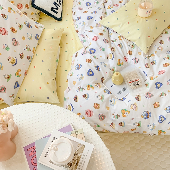 91家纺网 家纺一手货源 找家纺 澳萝拉 2023新款全棉印花四件套会员减5元 甜心花园