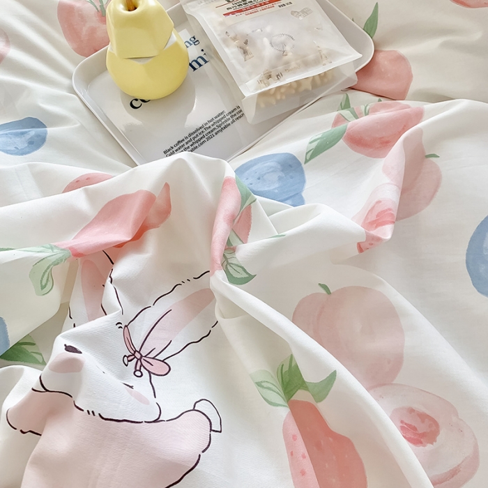 91家纺网 家纺一手货源 找家纺 澳萝拉 2023新款全棉印花四件套会员减5元 甜心小兔