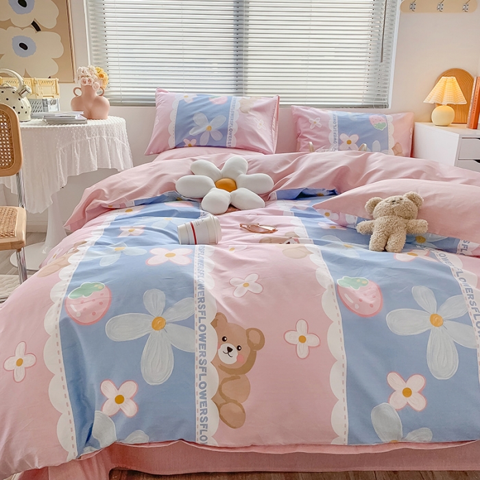 91家纺网 家纺一手货源 找家纺 澳萝拉 2023新款全棉印花四件套会员减5元 元气小熊