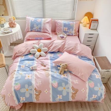 澳萝拉 2023新款全棉印花四件套会员减5元 元气小熊