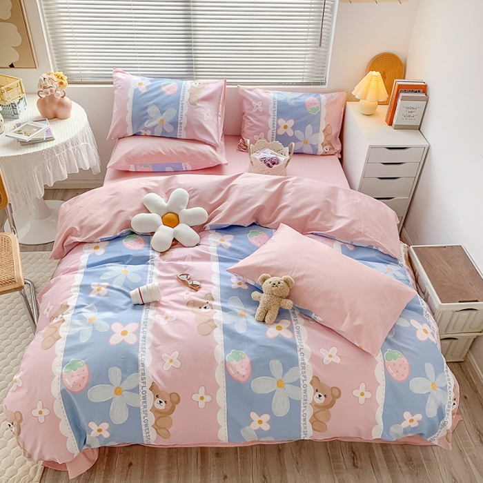 91家纺网 家纺一手货源 找家纺 澳萝拉 2023新款全棉印花四件套会员减5元 元气小熊